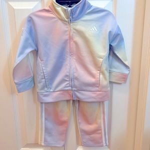 NWOT Adidas baby rainbow track suit - size 9 months